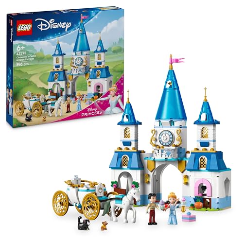 LEGO ǀ Disney Princess Cinderellas Schloss und Pferdekutsche, Set für Mädchen ab 6 Jahren, Fantasy Spielzeug mit Prinzessin Cinderella und Märchenprinz Mini Puppen, Geschenkidee für Disney Fans 43275 LEGO ǀ Disney Princess Cinderellas Schloss und Pferdekutsche, Set für Mädchen ab 6 Jahren, Fantasy Spielzeug mit Prinzessin Cinderella und Märchenprinz Mini Puppen, Geschenkidee für Disney Fans 43275 von LEGO