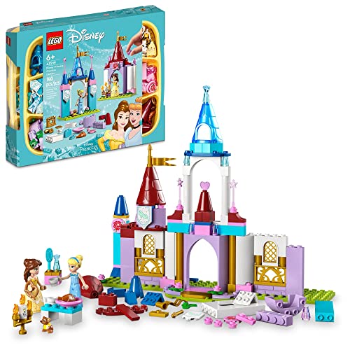 LEGO Disney Princess Creative Castles 43219​ Spielzeugschloss mit Mini-Puppen und Ziegeln von Bella und Cinderella, Reisespielzeug für Jungen, Mädchen und Jungen ab 6 Jahren von LEGO