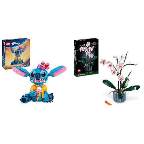 LEGO ǀ Disney Stitch, BAU- und Spielset für Kinder, Figur mit Eiswaffel, Spielzeug & 10311 Icons Orchidee, Künstliche Pflanzen Set mit Blumen LEGO ǀ Disney Stitch, BAU- und Spielset für Kinder, Figur mit Eiswaffel, Spielzeug & 10311 Icons Orchidee, Künstliche Pflanzen Set mit Blumen von LEGO
