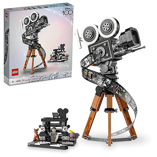 LEGO Disney Walt Disney Tribute Kamera 43230 Disney Fan Bauset, Feiern Sie Disney 100 mit einem Sammlerstück, perfekt zum Spielen und Ausstellen, macht ein lustiges Geschenk für erwachsene Baumeister von LEGO