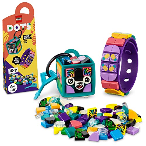 LEGO Dots Armband und Anhänger für Rucksack, fluoreszierender Tiger, 41945 von LEGO