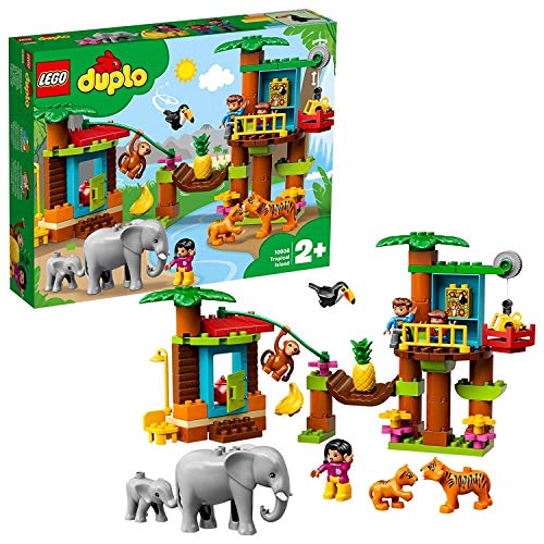 LEGO 10906 DUPLO Town Baumhaus im Dschungel Bauset, Lernspielzeug für Kleinkinder im Alter von 2-5 Jahren, mit 6 DUPLO-Tierfiguren von LEGO