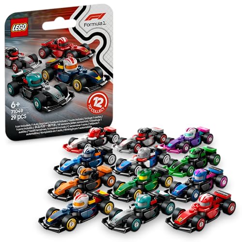 LEGO F1 Rennwagen zum Sammeln - 1 von 12 baubaren Fahrzeugen - Mit drehbaren Rädern und Formel 1 Helm - BAU- und Spielset für Kinder - Geschenk für Jungen und Mädchen ab 6 Jahren - 71049 von LEGO