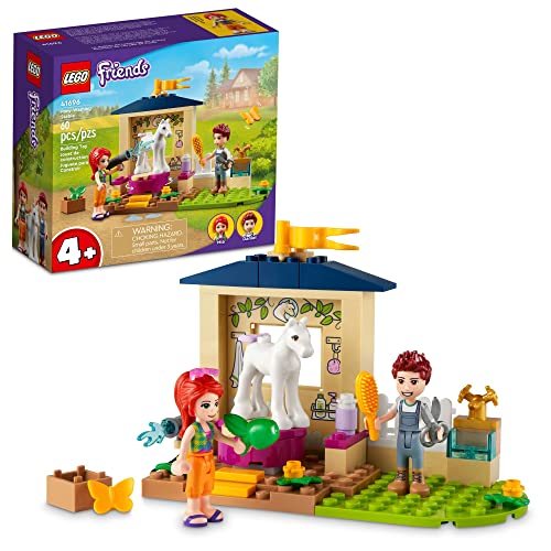 LEGO Freunde Pony-Washing Stable 41696 Pferdespielzeug mit Mia Mini- Puppe, Bauernhof Tier Care Set, Geschenkidea für Kinder, Mädchen und Jungen 4 Plus Jahre alt von THEMONG