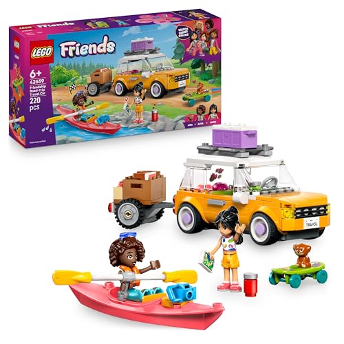 LEGO Friends Abenteuertrip mit Freunden - Auto Spielzeug mit Anhänger, 2 Mini-Puppen, Welpen Figur, Kajak & Zubehör, inkl. Skateboard und Rollschuhe - Set für Mädchen ab 6 Jahren - 42659 LEGO Friends Abenteuertrip mit Freunden - Auto Spielzeug mit Anhänger, 2 Mini-Puppen, Welpen Figur, Kajak & Zubehör, inkl. Skateboard und Rollschuhe - Set für Mädchen ab 6 Jahren - 42659 von LEGO
