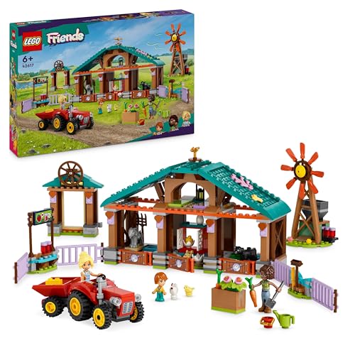 LEGO Friends Auffangstation für Farmtiere, Bauernhof-Spielzeug mit 3 Figuren und 5 Tieren, Plus Traktor, Obst und Gemüse, Geschenk für Mädchen und Jungen ab 6 Jahren 42617 von LEGO
