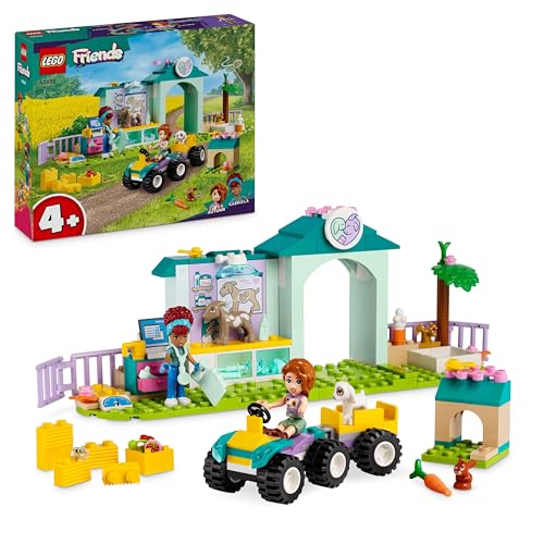 LEGO Friends Farmtierklinik, Bauernhof-Set mit Tierarzt-Spielzeug für Kinder ab 4 Jahren, Enthält 2 Figuren und 3 Tiere inkl. Ziegen- und Hasen-Figur, Geschenk für Mädchen und Jungen 42632 von LEGO