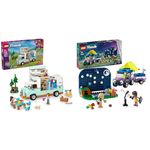 LEGO Friends Freundschafts-Wohnmobil-Abenteuer + Sternenbeobachtungs-Campingfahrzeug Set mit 4x4 Auto-Spielzeug 42663 + 42603 von LEGO