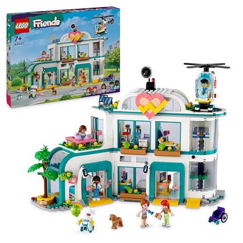 LEGO Friends Heartlake City Krankenhaus, Set mit Spielzeug-Hubschrauber und Figuren inkl. Autumn und Hund, Arzt-Spielzeug für Kinder, Geschenk für Mädchen und Jungen ab 7 Jahren 42621 von LEGO
