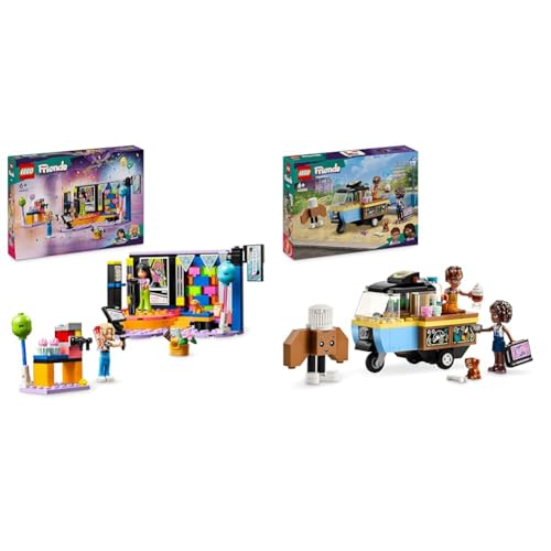 LEGO Friends Karaoke-Party, Musik-Spielzeug für Mädchen und Jungen ab 6 Jahren & Friends Rollendes Café, Kleines Bäckerei-Spielzeug von LEGO