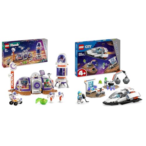 LEGO Friends Mars-Raumbasis mit Rakete, Weltraum-Spielzeug & City Bergung eines Asteroiden im Weltall, Weltraum-Spielzeug mit Raumschiff von LEGO
