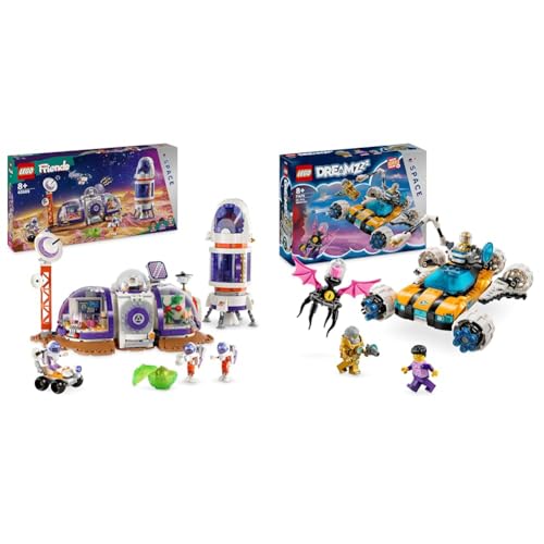 LEGO Friends Mars-Raumbasis mit Rakete, Weltraum-Spielzeug & DREAMZzz Der Weltraumbuggy von Mr. Oz, Set mit Spielzeug-Auto oder Space Shuttle von LEGO