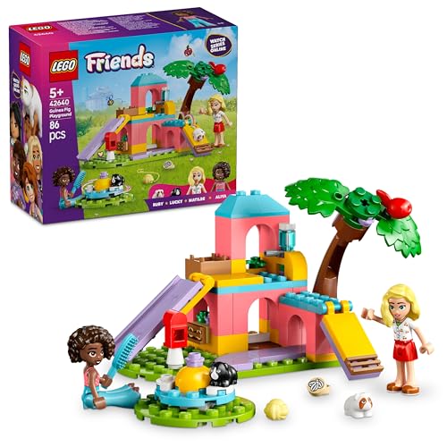 LEGO Friends Meerschweinchen Spielplatz, BAU- und Spielset für fantasievolle Rollenspiele mit 2 Minifiguren und 2 Tieren, Spielzeug für Mädchen ab 5 Jahren, Tierset 42640 von LEGO