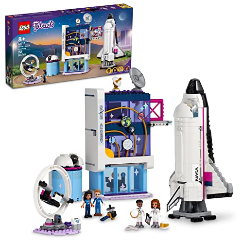 LEGO Friends Olivias Space Academy Shuttle-Rakete 41713, NASA-Spaceshuttle-Spielzeug für Kinder, Rollenspiel „Space Academy“ mit Astronauten-Minifiguren, Geschenk für Jungen und Mädchen ab 8 Jahren von LEGO