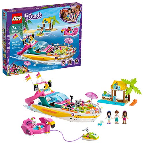 LEGO Friends Party Boat 41433 Including LEGO Friends Emma, Andrea and Ethan Mini-Doll Figures, Beach Store and Flamingo Party Boat, Great Summer Toy for Kids, New 2020 (640 Pieces) von lego