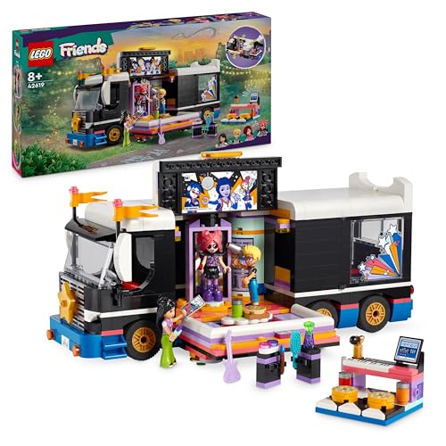 LEGO Friends Popstar-Tourbus, Musik-Set mit LKW-Spielzeug und 4 Figuren, fördert die sozial-emotionale Entwicklung, Geschenk zum Geburtstag für Mädchen und Jungen ab 8 Jahren 42619 von LEGO