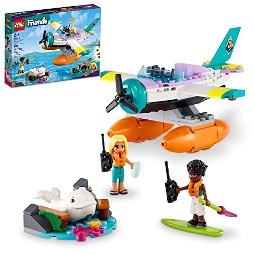 LEGO Friends Sea Rescue Plane 41752 Bauspielzeug für Mädchen und Jungen ab 6 Jahren, inkl. 2 Mini-Puppen und weißem Wal und viel Zubehör, Geschenk von LEGO