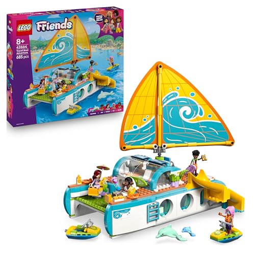LEGO Friends Segelabenteuer Set - inkl. Spielzeug Boot mit drehendem Segel, 4 Mini-Puppen & 2 Delfin Tierfiguren, lustiges Zubehör - Kreatives Geschenk zum Geburtstag für Mädchen ab 8 Jahren - 42664 LEGO Friends Segelabenteuer Set - inkl. Spielzeug Boot mit drehendem Segel, 4 Mini-Puppen & 2 Delfin Tierfiguren, lustiges Zubehör - Kreatives Geschenk zum Geburtstag für Mädchen ab 8 Jahren - 42664 von LEGO