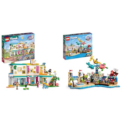 LEGO Friends Strand-Erlebnispark, Kirmes-Set mit Technic-Elementen & Friends Internationale Schule, Modular Building Spielzeug zum Bauen von LEGO