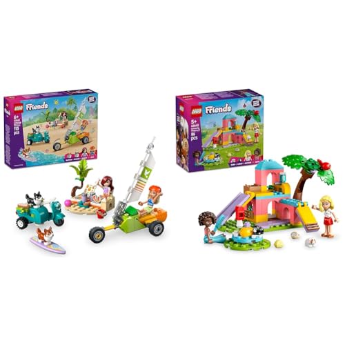 LEGO Friends Surfende Hunde + Meerschweinchen-Spielplatz Sets Bauspielzeug für Mädchen ab 6 Jahren 42641 + 42640 von LEGO