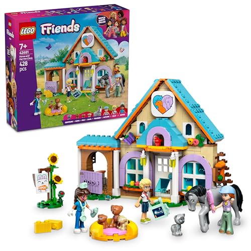 LEGO Friends Tierarztpraxis für Pferde und Haustiere, BAU- und Spielset für fantasievolle Rollenspiele mit 3 Minifiguren und 5 Tierfiguren, Geschenkidee für Mädchen ab 7 Jahren 42651 von LEGO
