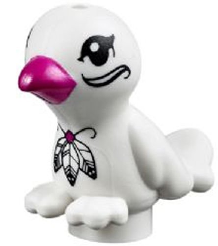 LEGO Friends Tropical Exotic White Vogel "Pluma" Tier-Minifigur Minifigur Teilstück Niedlicher Junge Mädchen Haustierladen Papagei von LEGO