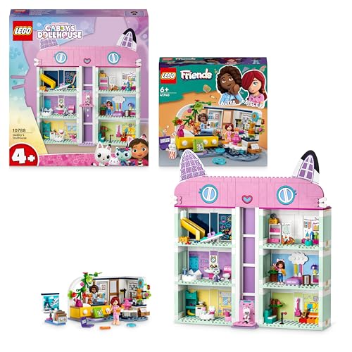 LEGO Zimmer-Bundle: Enthält Gabby's Dollhouse Gabbys Puppenhaus (10788) und Aliyas Zimmer Set (41740), Spielhaus & Schlafzimmer mit Minipuppen & Tierfiguren, Geschenk für Mädchen & Jungen ab 6 Jahren von LEGO