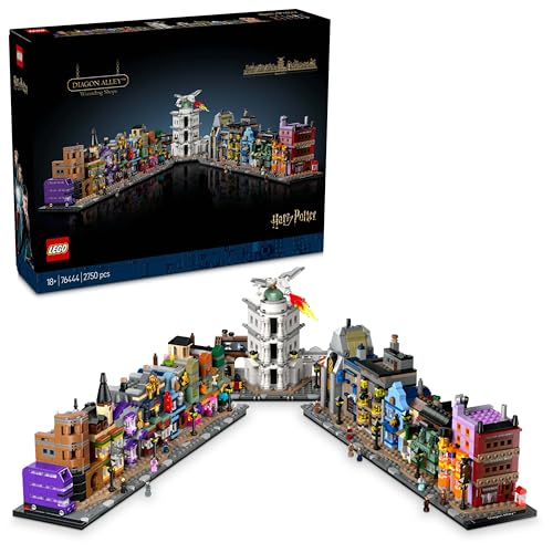 LEGO Harry Potter Die Zauberläden der Winkelgasse - Vatertagsgeschenk für Papa - Baumodell mit 12 Minifiguren, inkl. Harry, Hermine, Weasley-Familie, Spielzeug zum Sammeln - Kreative Deko 76444 von LEGO