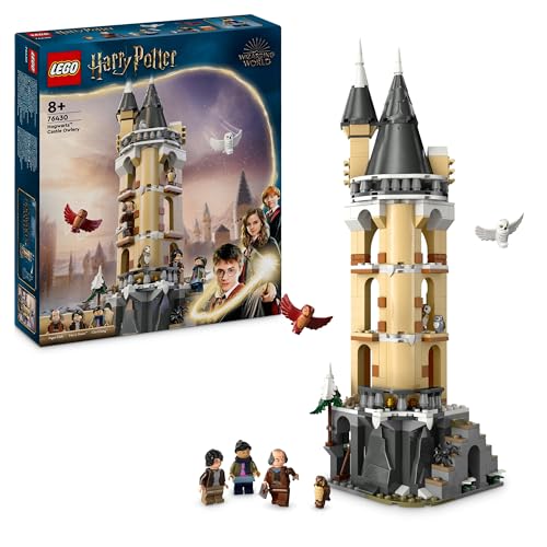 LEGO Harry Potter Eulerei auf Schloss Hogwarts, Abenteuer-Set mit Spielzeug-Tieren und 3 Mini-Figuren, Spielzeug zum Film für Kinder, Geschenk für Mädchen, Jungen und alle Fans ab 8 Jahren 76430 von LEGO