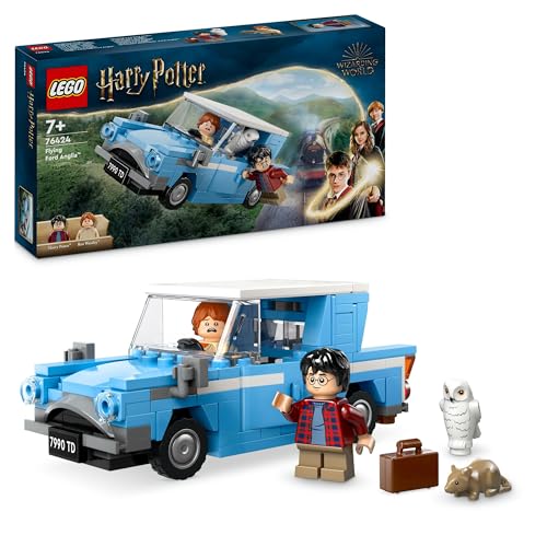 LEGO Harry Potter Fliegender Ford Anglia, baubares Spielzeug-Auto für Kinder, Geschenk für Jungs, Mädchen und alle Fans ab 7 Jahren, Set mit 2 Mini-Figuren inkl. Ron Weasley für Rollenspiele 76424 von LEGO