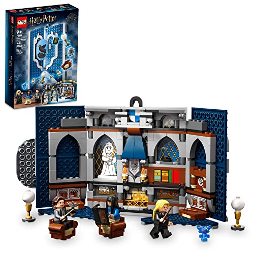 LEGO Harry Potter Ravenclaw House Banner 76411, Hogwarts Castle Gemeinschaftszimmer Spielzeug oder Wanddisplay mit Luna Lovegood Minifigur, Sammlerstück Reisespielzeug von LEGO