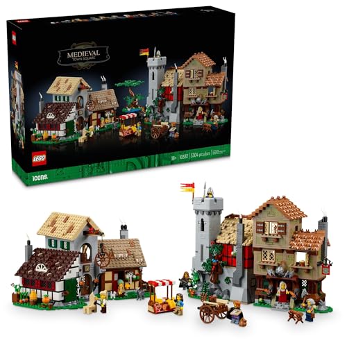 LEGO Icons 10332 Mittelalterlicher Stadtplatz, BAU- und Ausstellungsmodell, klassisches Schloss-Set mit 8 mittelalterlichen Minifiguren, Erkunden Sie das mittelalterliche Dorf Felsa in diesem Bauset LEGO Icons 10332 Mittelalterlicher Stadtplatz, BAU- und Ausstellungsmodell, klassisches Schloss-Set mit 8 mittelalterlichen Minifiguren, Erkunden Sie das mittelalterliche Dorf Felsa in diesem Bauset von LEGO