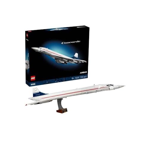 LEGO Icons Concorde Flugzeug-Modellbausatz für Erwachsene Flugzeug-Spielset mit authentischen Details und 3 Modi von LEGO