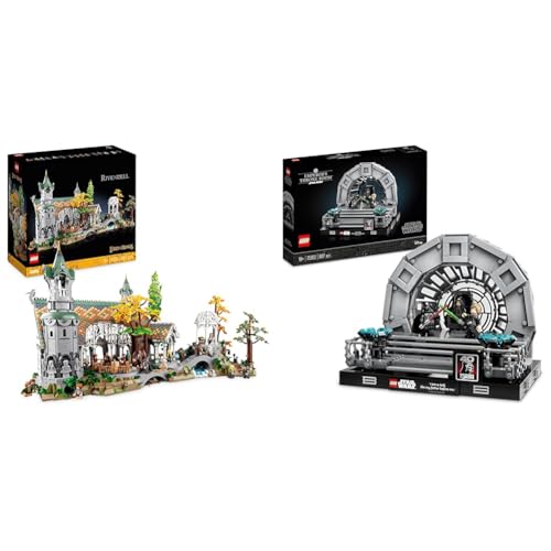 LEGO Icons DER Herr DER Ringe: BRUCHTAL, Großes Set mit 15 Mini-Figuren & Star Wars Thronsaal des Imperators – Diorama, Rückkehr der Jedi-Ritter 40. Jubiläums Set von LEGO
