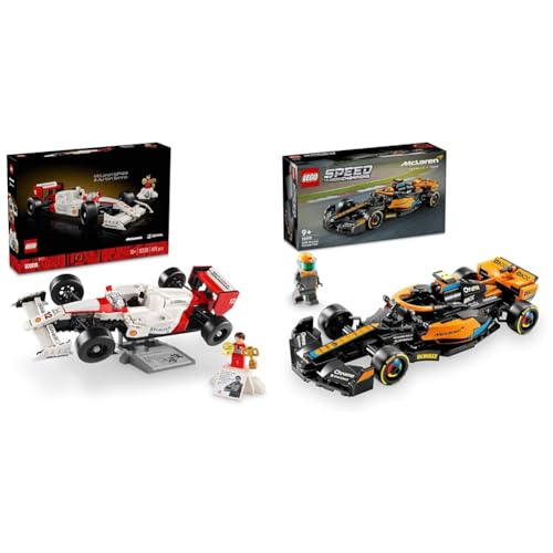 LEGO Icons McLaren MP4/4 & Ayrton Senna Modellauto Set, F1 Rennwagen Bausatz & Speed Champions McLaren Formel-1 Rennwagen 2023, Modell zum Bauen LEGO Icons McLaren MP4/4 & Ayrton Senna Modellauto Set, F1 Rennwagen Bausatz & Speed Champions McLaren Formel-1 Rennwagen 2023, Modell zum Bauen von LEGO