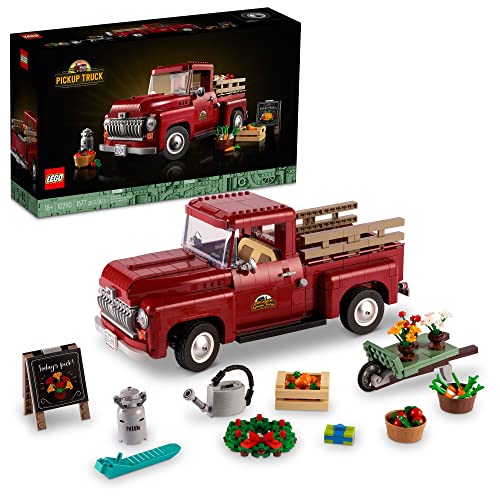Lego Icons Pickup Truck 10290 Bauset für Erwachsene, Vintage 1950er Jahre Modell mit saisonalem Display Zubehör, kreative Aktivität, Sammler-Geschenkidee Lego Icons Pickup Truck 10290 Bauset für Erwachsene, Vintage 1950er Jahre Modell mit saisonalem Display Zubehör, kreative Aktivität, Sammler-Geschenkidee von LEGO