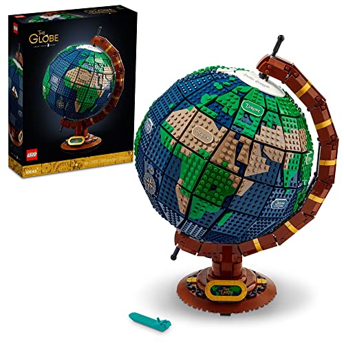 LEGO Ideas The Globe 21332 Building Set; Build-and-Display Model for Adults; Vintage-Style Spinning Earth Globe; Home Decor Gift for People with a Passion for Travel, Geography and Arts (2,585 Pieces) von LEGO