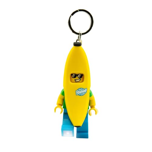 IQ Lego Iconic Banana Man Schlüsselanhänger mit LED-Taschenlampe Spielzeuggeschenke für Kinder - 76 mm große Figur (KE23H) - 2 CR2025 Batterien enthalten von IQ