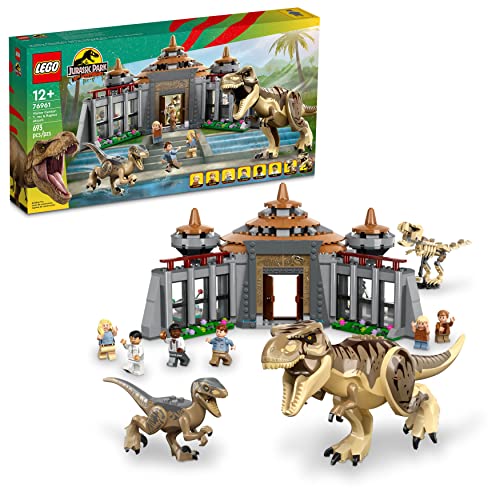 LEGO Jurassic Park Visitor Center T. rex & Raptor Attack 76961 Dinosaurier-Spielzeug zum Zusammenbauen, Geschenk für Teenager und Kinder ab 12 Jahren, inklusive Einer Dino-Skelettfigur, 6 Minifiguren von LEGO