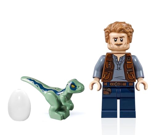 LEGO Jurassic World Dominion - Owen Grady Minifigur (mit blauem Der Raptor und Dinosaurier Ei) 75930 von LEGO