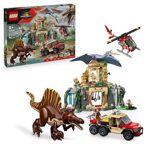 LEGO Jurassic World Spinosaurier & Quetzalcoatlus: Hubschrauber-Einsatz – 2 Spielzeug-Dinosaurier, Hubschrauber, LKW und 4 Minifiguren – Geschenk für Jungen und Mädchen ab 8 Jahren – 76976 LEGO Jurassic World Spinosaurier & Quetzalcoatlus: Hubschrauber-Einsatz – 2 Spielzeug-Dinosaurier, Hubschrauber, LKW und 4 Minifiguren – Geschenk für Jungen und Mädchen ab 8 Jahren – 76976 von LEGO