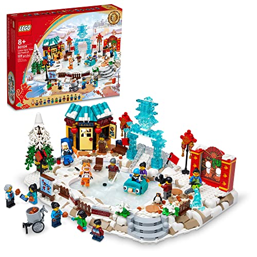 LEGO Lunar New Year Ice Festival 80109 Building Kit; Gift Toy for Kids Aged 8 and Up; Building Set Featuring a Detailed Winter Scene, Chun Ice Sculpture, 13 Minifigures and More (1,519 Pieces) von LEGO