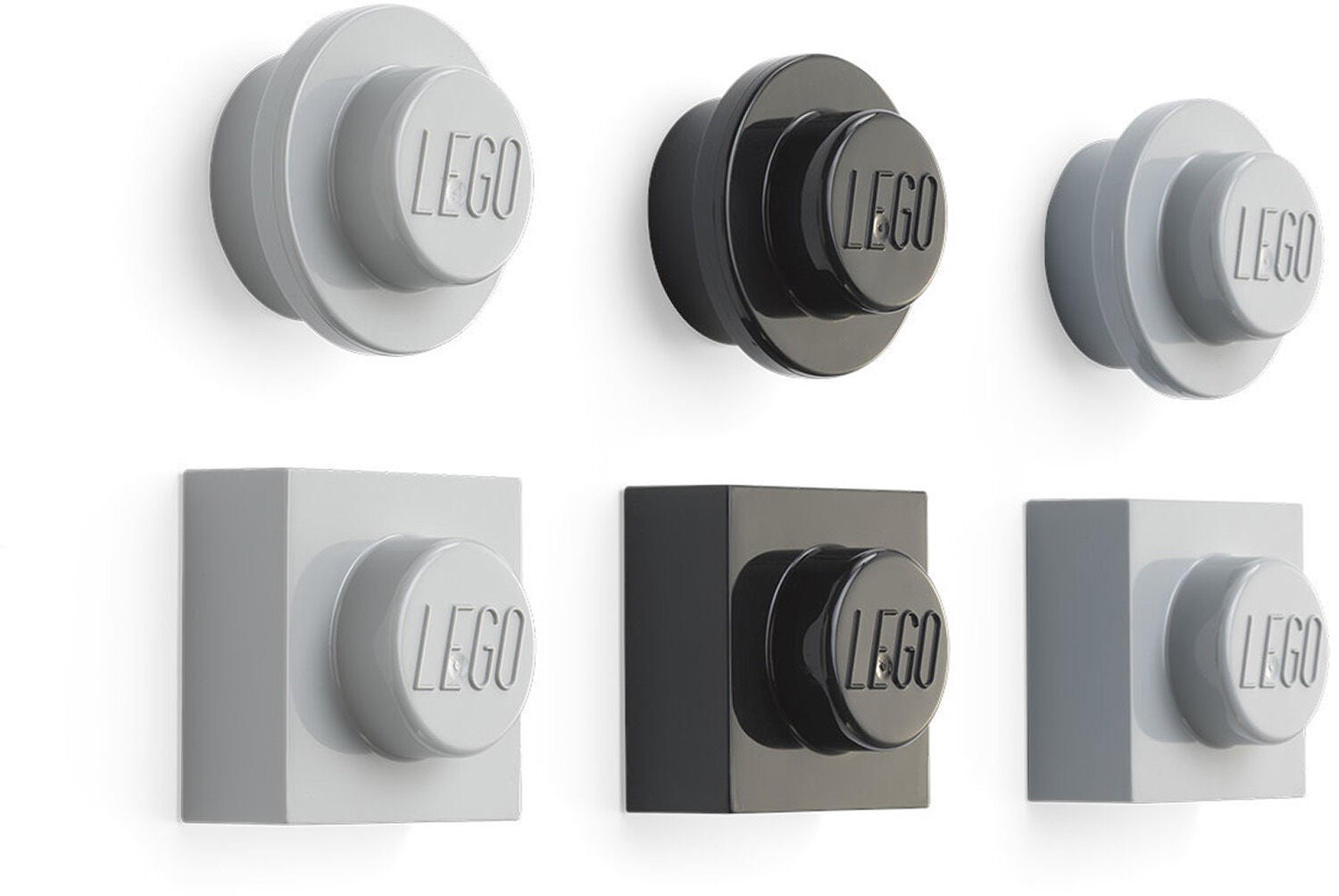 LEGO Magnet-Set 6er-Pack, Schwarz/Grau LEGO Magnet-Set 6er-Pack, Schwarz/Grau von LEGO