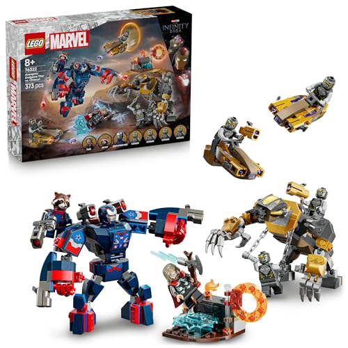 LEGO ǀ Marvel Avengers: Endgame Thor vs. Chitauri Bauset - Superhelden-Action mit dem Iron Patriot Mech und 7 Minifiguren - Geschenk für Jungen und Mädchen ab 8 Jahren - 76322 von LEGO