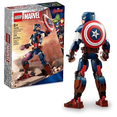 LEGO Marvel Captain America Construction Figure 76258 Buildable Marvel Action Figure, Posable Marvel Collectible with Attachable Shield for Play and Display, Avengers Toy for Boys and Girls Ages 8-12 LEGO Marvel Captain America Construction Figure 76258 Buildable Marvel Action Figure, Posable Marvel Collectible with Attachable Shield for Play and Display, Avengers Toy for Boys and Girls Ages 8-12 von LEGO