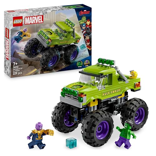 LEGO ǀ Marvel Hulk-Truck vs. Thanos - Superhelden-Bauspielzeug - Avengers-Fahrzeug und Minifiguren - Monstertruck für Mega-Spaß - Geschenk für Jungen und Mädchen ab 7 Jahren - 76312 von LEGO
