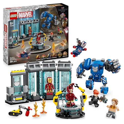 LEGO Marvel Iron Mans Labor: Halle der Rüstungen - Superhelden Spielzeug mit Einer Mech Figur, 5 Minifiguren inkl. Aldrich Killian - Avengers Geschenk für Jungen und Mädchen ab 8 Jahren 76315 von LEGO