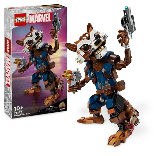 LEGO Marvel Rocket & Baby Groot, baubares Superhelden-Spielzeug für Kinder aus Marvel Studios' Guardians of The Galaxy, Figur für Rollenspiele, Geschenk für Jungs und Mädchen ab 10 Jahren 76282 von LEGO