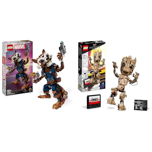 LEGO Marvel Rocket & Baby Groot, baubares Superhelden-Spielzeug & Marvel Ich Bin Groot Spielzeug zum Bauen, Set mit Baby Groot-Figur LEGO Marvel Rocket & Baby Groot, baubares Superhelden-Spielzeug & Marvel Ich Bin Groot Spielzeug zum Bauen, Set mit Baby Groot-Figur von LEGO