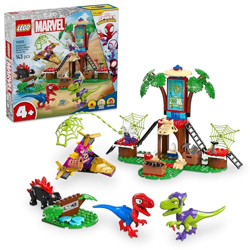 LEGO Marvel Showdown am Baumhaus: Spidey-Rex vs. Gobby-Raptor, BAU- und Spielset mit Dinos, Geschenk mit Spielzeugdinos für Jungen und Mädchen ab 4 Jahren, Spidey und Seine Super-Freunde 11200 von LEGO